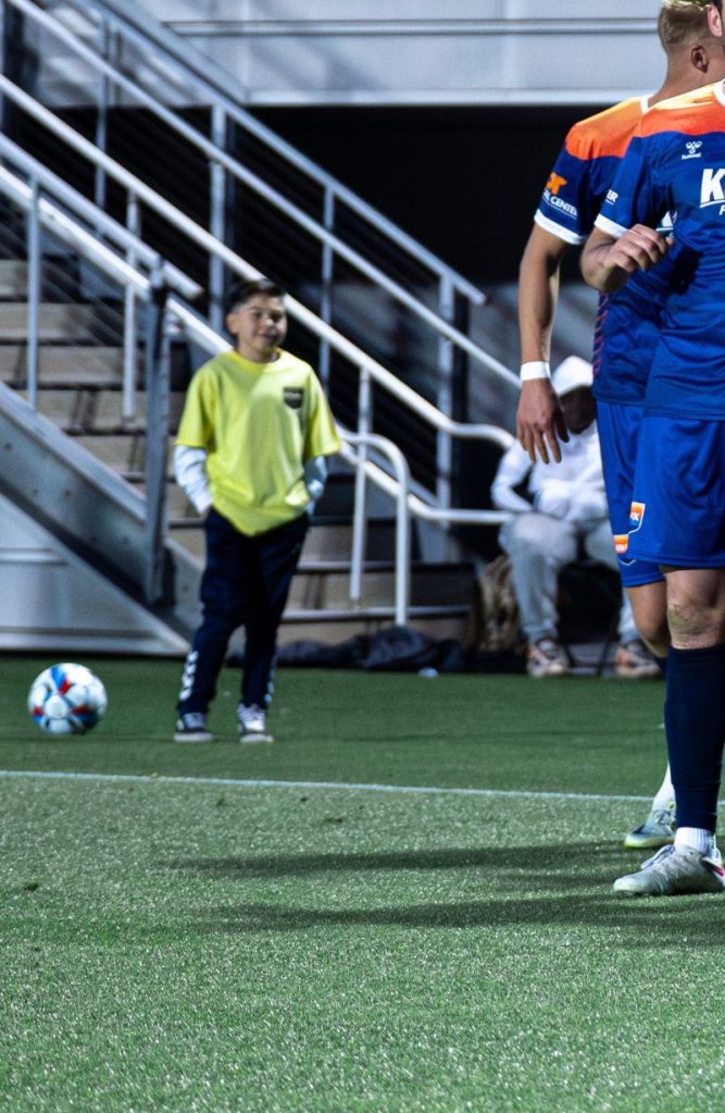 One Knoxville ball kid on the sideline after a One Knox goal