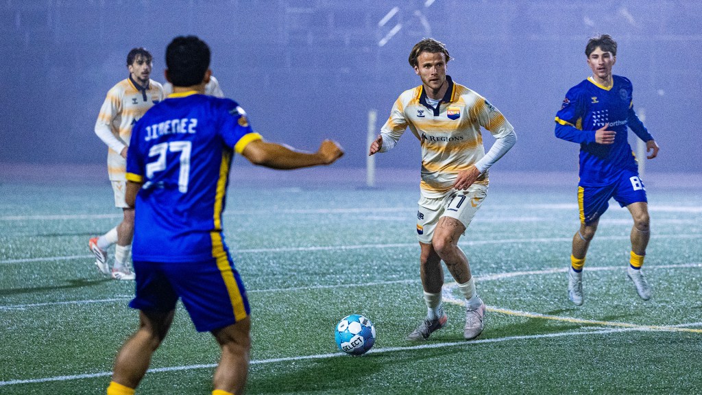 Led by two goals from Denis Krioutchenkov, One Knoxville SC opens the season with a 3-2 win at Westchester SC.